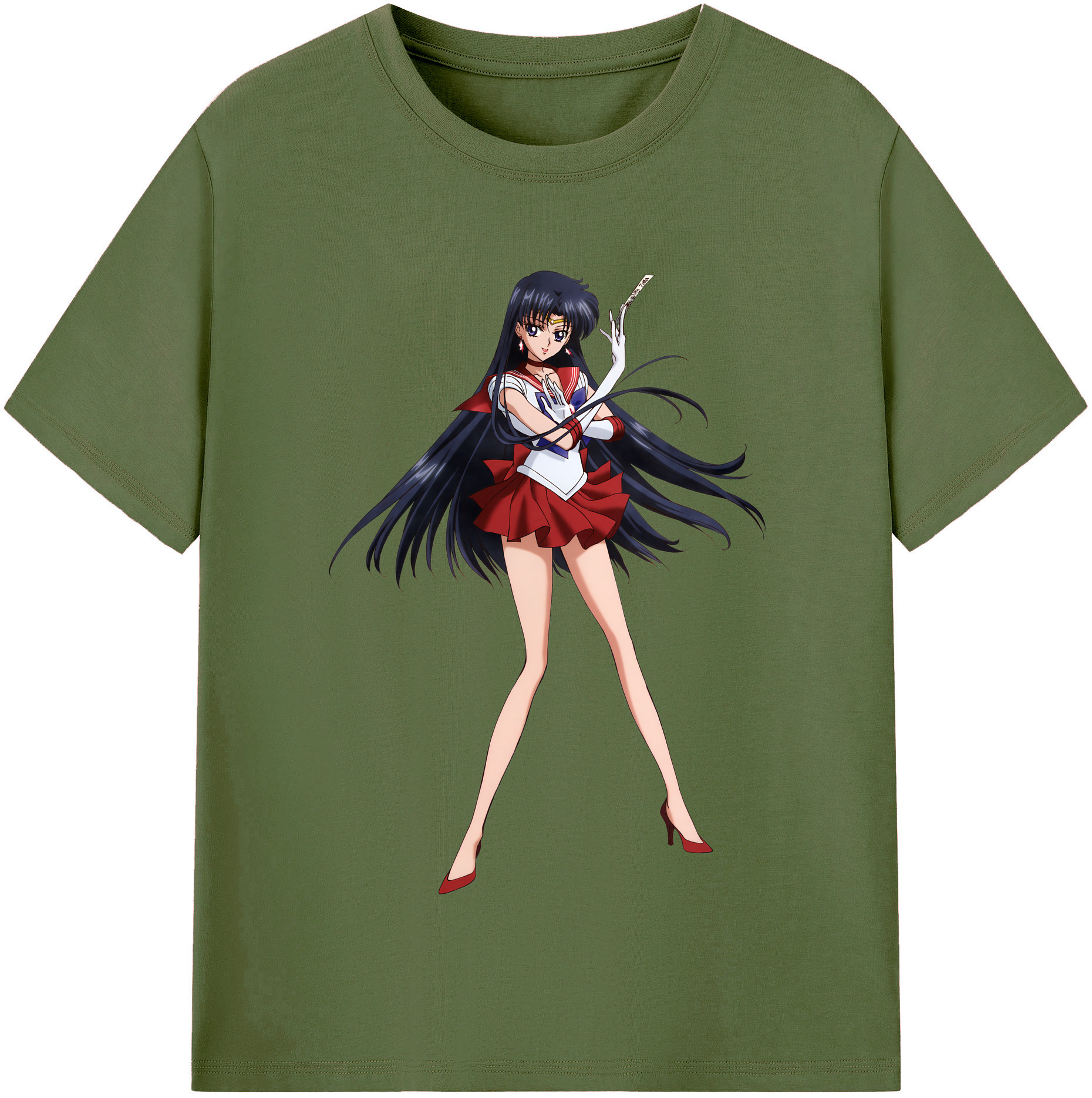（画像用） 美少女戦士セーラームーン 火野レイ ひの レイ Sailor Moon Hino Rei （セーラーマーズ,Sailor Mars） 綿100％半袖Tシャツ（フロントプリント）